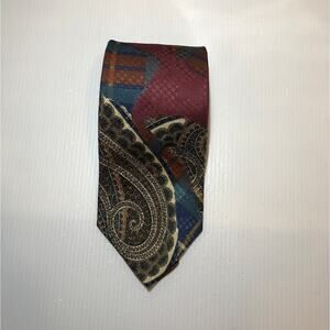 Spencer & Lowe Silk Paisley Short Wide Mens Necktie
